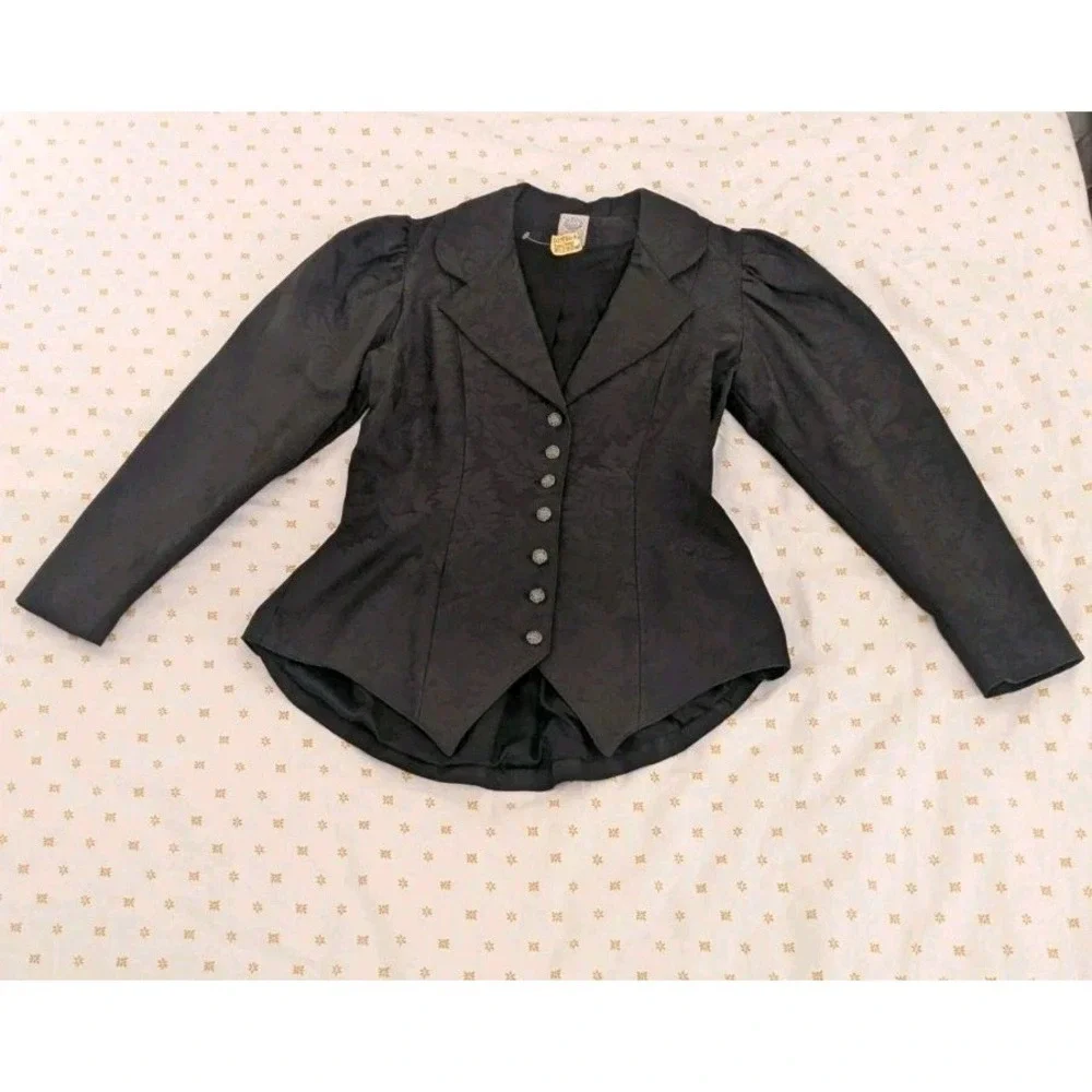 Wah Maker Jacquard Peplum Victorian Western Blazer Jacket Riding Skirt Size 6 - Picture 3 of 16
